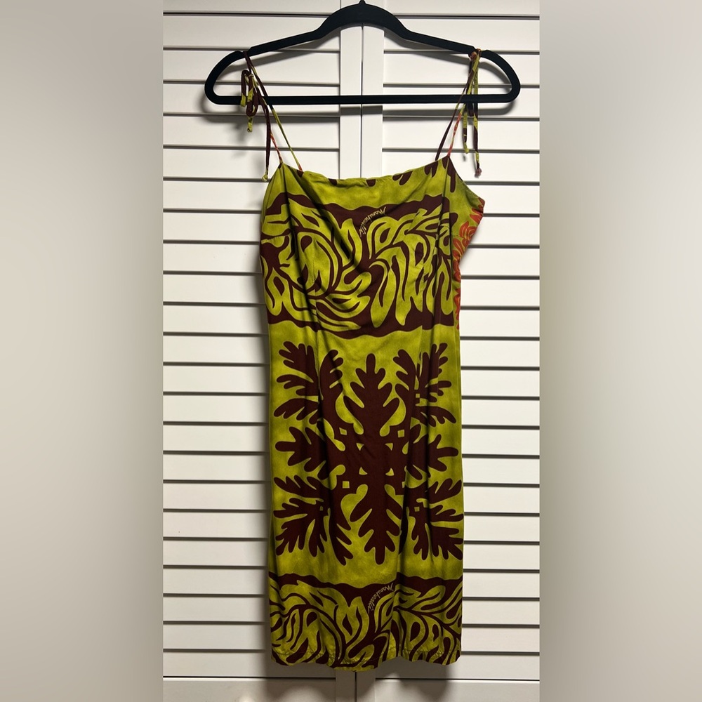 Manuhealii Green and Brown Sarong Swim Cover-Up